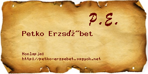 Petko Erzsébet névjegykártya