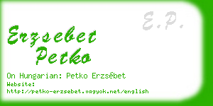 erzsebet petko business card